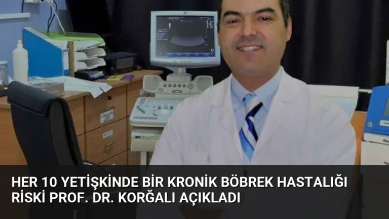 Her 10 Yetişkinde Bir Kronik Böbrek Hastalığı Riski Prof. Dr. Korğalı Açıkladı