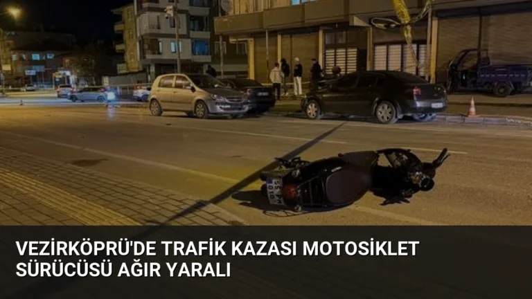 Vezirköprü’de Trafik Kazası Motosiklet Sürücüsü Ağır Yaralı