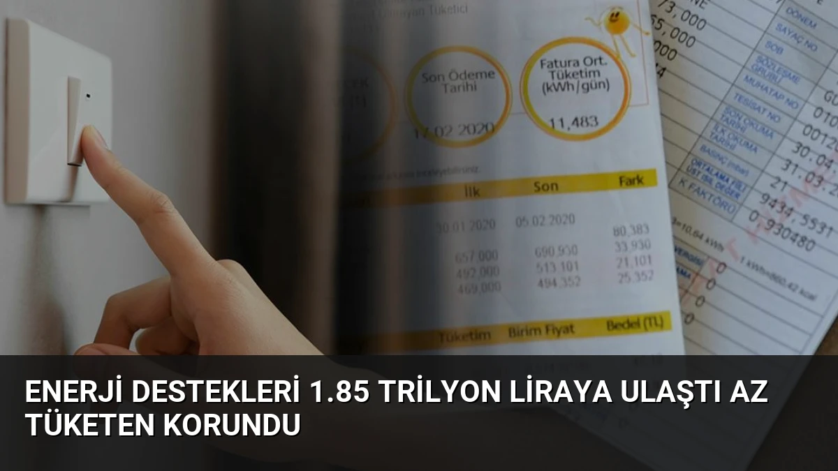 Enerji Destekleri 1.85 Trilyon Liraya Ulaştı Az Tüketen Korundu