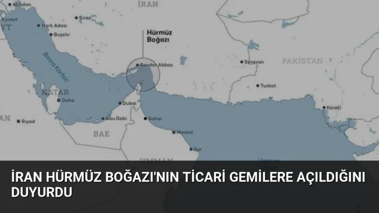 İran Hürmüz Boğazı’nın Ticari Gemilere Açıldığını Duyurdu