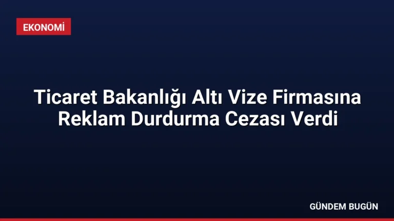 Ticaret Bakanlığı Altı Vize Firmasına Reklam Durdurma Cezası Verdi