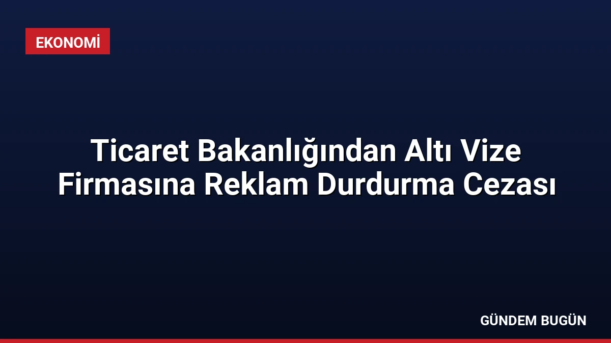 Ticaret Bakanlığından Altı Vize Firmasına Reklam Durdurma Cezası