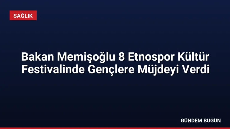 Bakan Memişoğlu 8 Etnospor Kültür Festivalinde Gençlere Müjdeyi Verdi