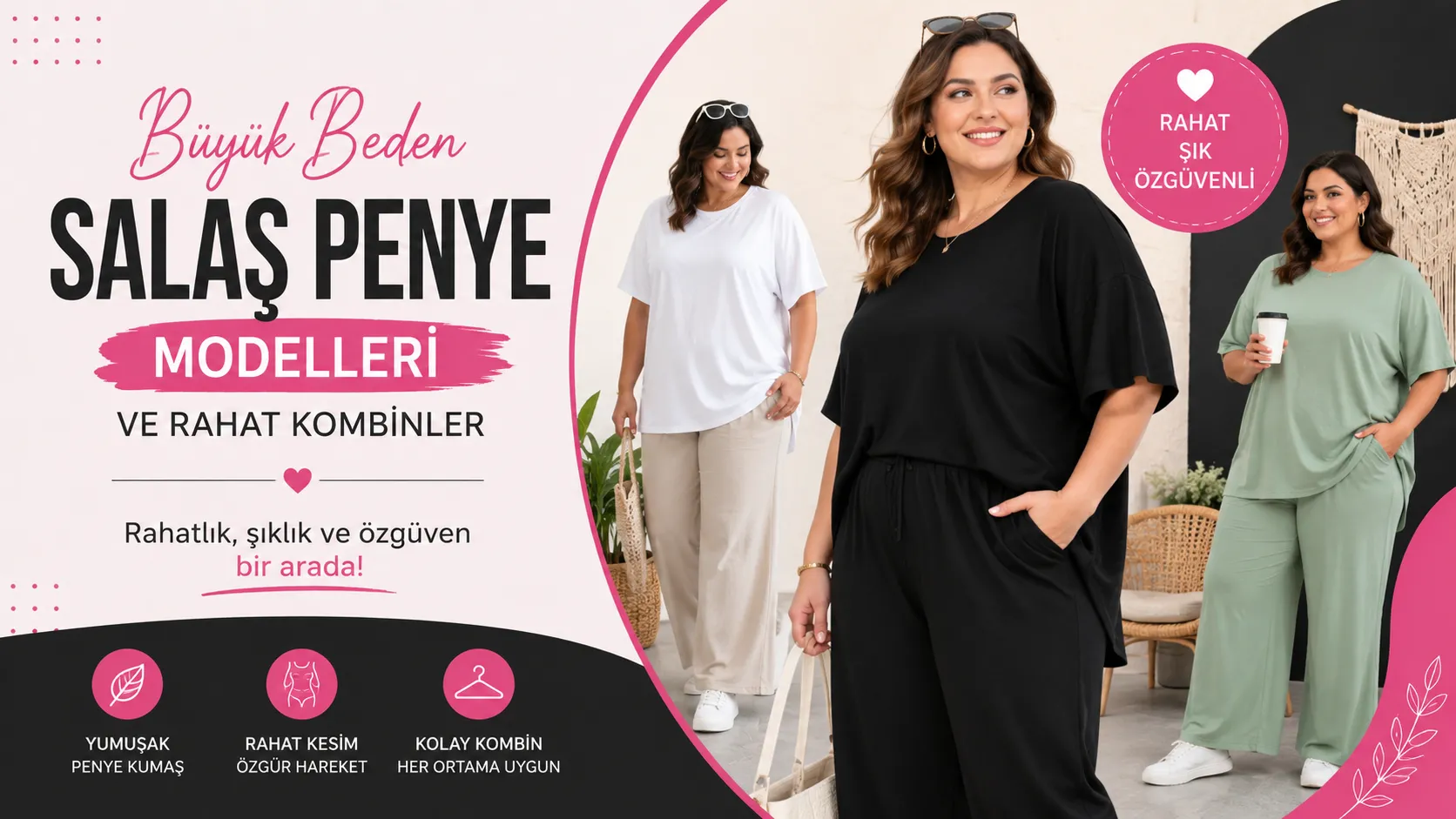 Büyük Beden Salaş Penye Modelleri ve Rahat Kombinler