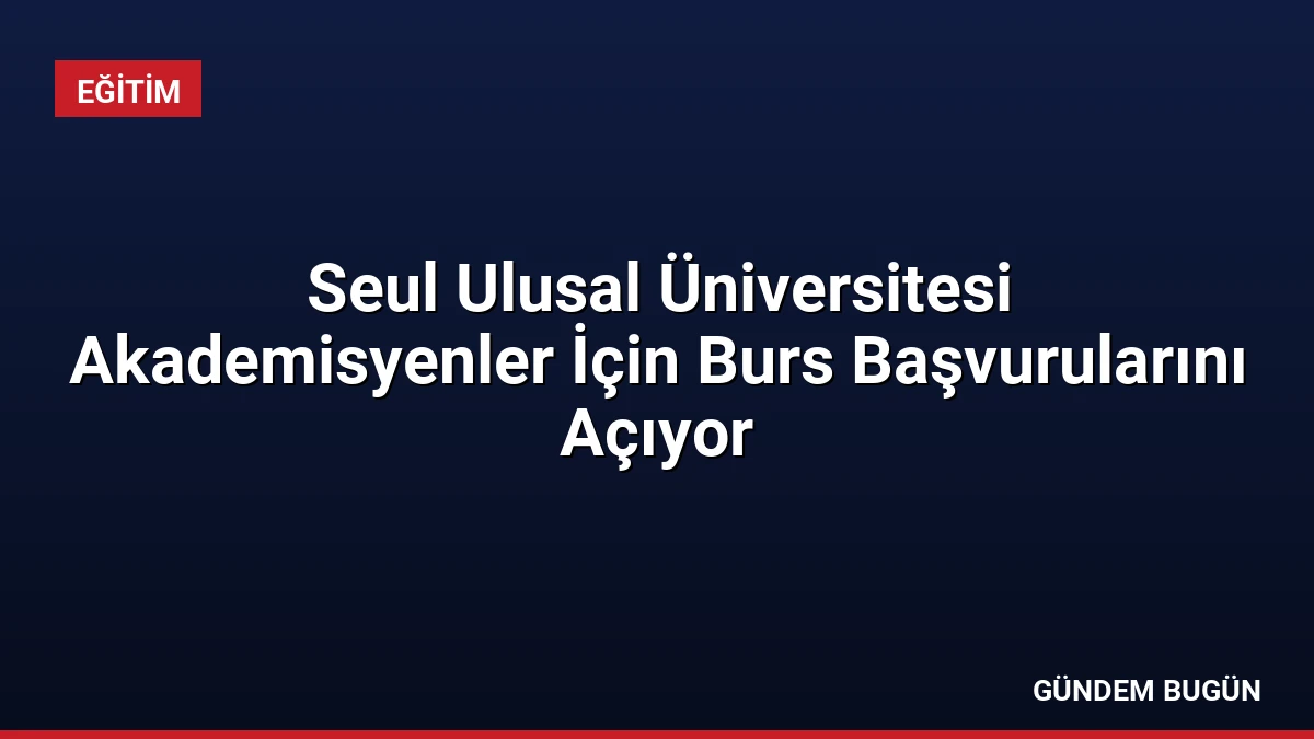 Seul Ulusal Üniversitesi Akademisyenler İçin Burs Başvurularını Açıyor