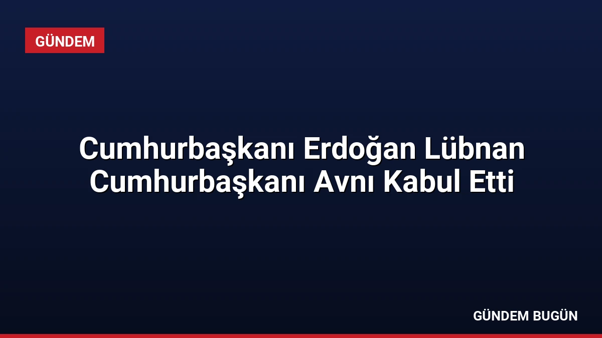 Cumhurbaşkanı Erdoğan Lübnan Cumhurbaşkanı Avnı Kabul Etti
