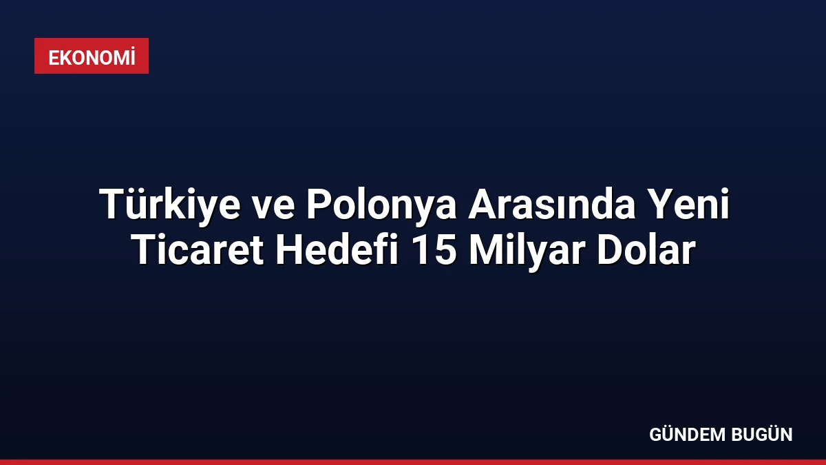 Türkiye ve Polonya Arasında Yeni Ticaret Hedefi 15 Milyar Dolar