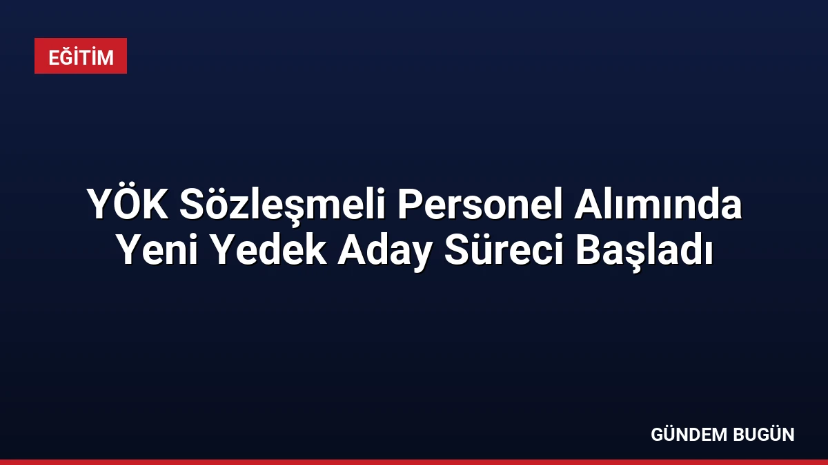 YÖK Sözleşmeli Personel Alımında Yeni Yedek Aday Süreci Başladı
