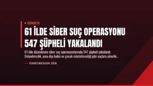 61 İlde Siber Suç Operasyonu 547 Şüpheli Yakalandı