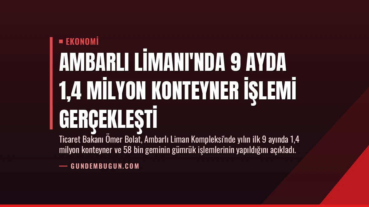 Ambarlı Limanı’nda 9 Ayda 1,4 Milyon Konteyner İşlemi Gerçekleşti