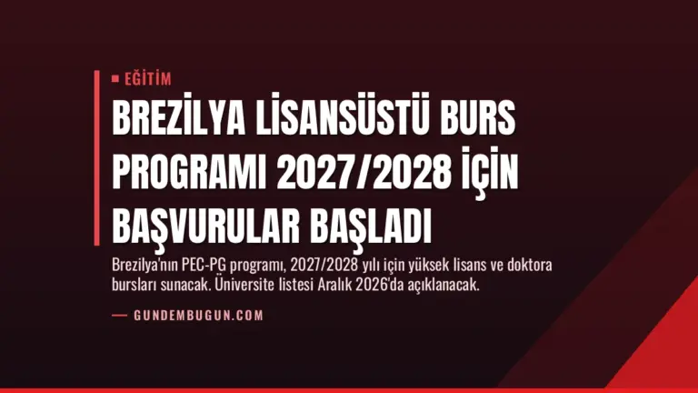 Brezilya Lisansüstü Burs Programı 2027/2028 İçin Başvurular Başladı