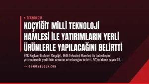 Koçyiğit Milli Teknoloji Hamlesi ile Yatırımların Yerli Ürünlerle Yapılacağını Belirtti