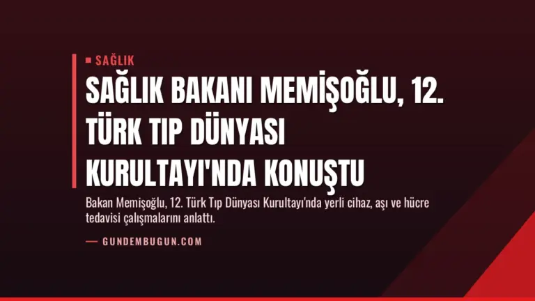 Sağlık Bakanı Memişoğlu, 12. Türk Tıp Dünyası Kurultayı’nda Konuştu