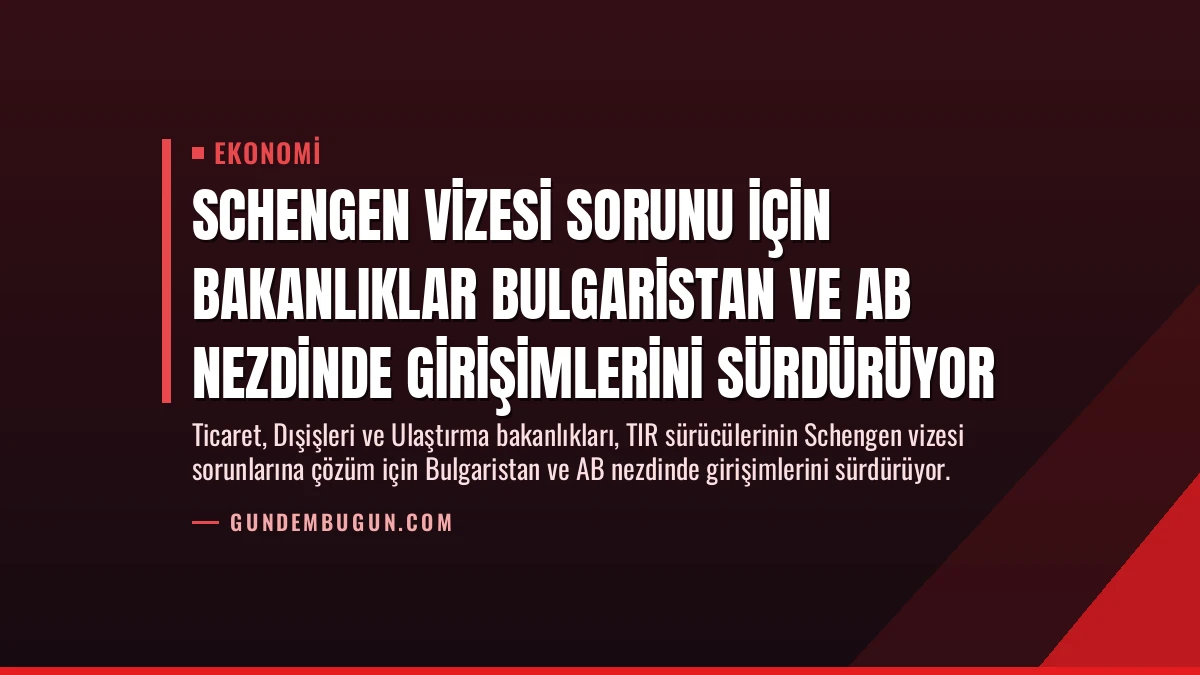 Schengen Vizesi Sorunu İçin Bakanlıklar Bulgaristan ve AB Nezdinde Girişimlerini Sürdürüyor