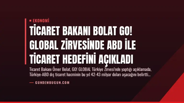 Ticaret Bakanı Bolat GO! GLOBAL Zirvesinde ABD ile Ticaret Hedefini Açıkladı