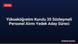 Yükseköğretim Kurulu 35 Sözleşmeli Personel Alımı Yedek Aday Süreci