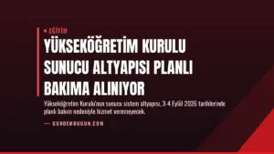Yükseköğretim Kurulu Sunucu Altyapısı Planlı Bakıma Alınıyor