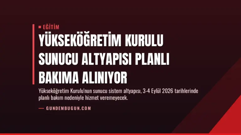 Yükseköğretim Kurulu Sunucu Altyapısı Planlı Bakıma Alınıyor